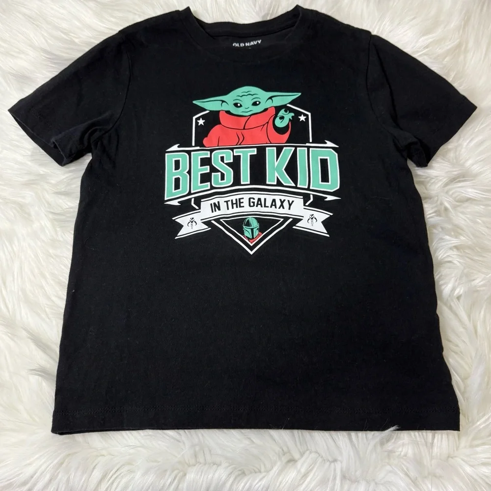 Old Navy Youth Boy Size Small (6/7) Black 'Best Kid in the Galaxy' Shirt